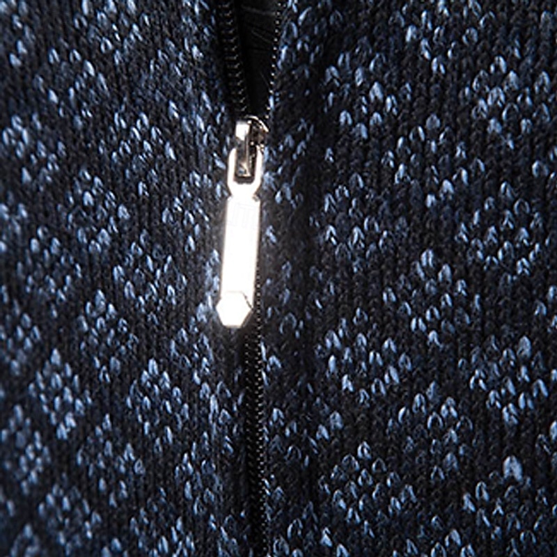 Herren Pullover Kleid Pullover Strickjacke Reißverschluss-Pullover Strickpullover Gerippt Stricken Normale Oberteile Gestrickt Gerippt Einfach Stehkragen Mode Schals Geschäft Lässig Bekleidung Herbst 2026 - $28.99 –P7