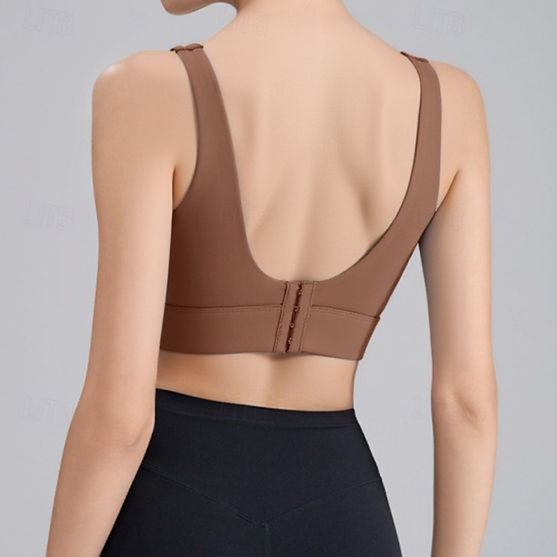 Dam Träningslinnen Sportbehåar Underkläder Medium stöd Andningsfunktion Trådlös Vadderad Enfärgad / vanlig färg Sport Sportkläder Vit Blå Gym Kondition Yoga 2025 - $20.99 –P5