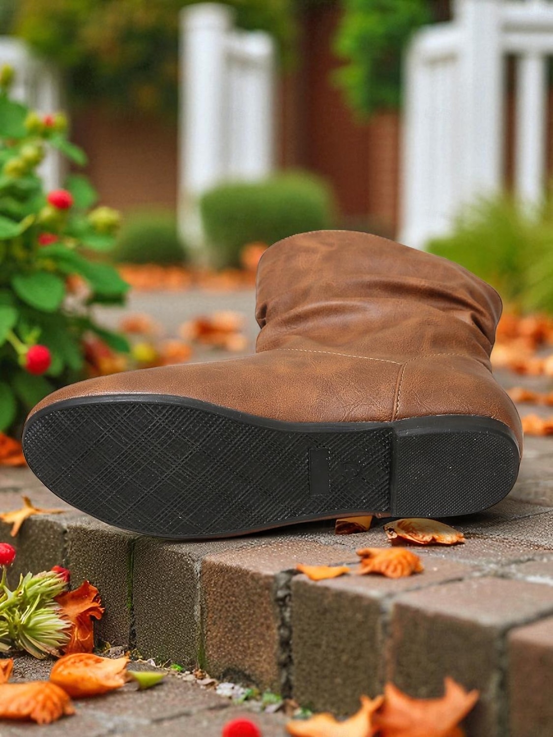 Botas largas femininas de couro sintético marrom – sapatos retrô de salto baixo e cano médio para o outono, caminhadas diárias e passeios casuais de 2025 por $34.99 –P3