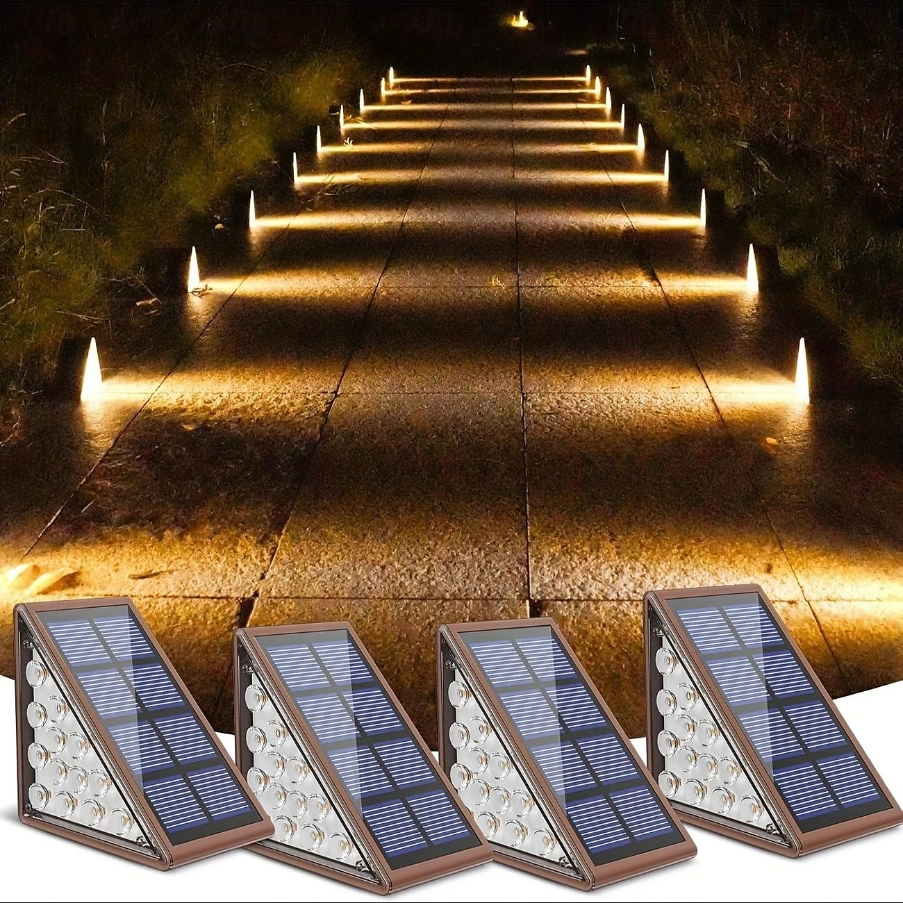 Lumières de Marche Solaire 2/4 Pcs Extérieures 13LEDs Lumières de Marches Solaires IP65 Étanches Lumières de Jardin pour Escaliers Pas de Patio Porte Avant Éclairage Décoration pour Halloween de 2026 ? $29.99 –P3