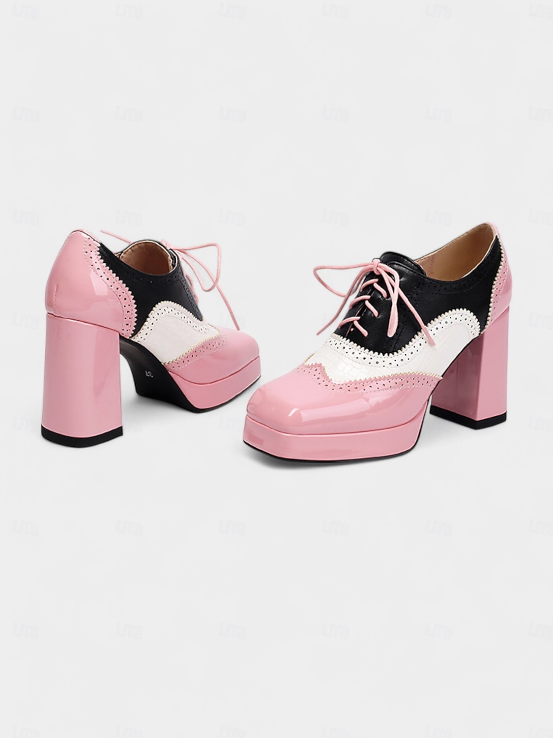 női színes oxford platform sarkú cipő – retró lakkbőr fűzős brogue cipők feltűnő megjelenéshez és kosztümökhöz 2025 - $59.99 –P5