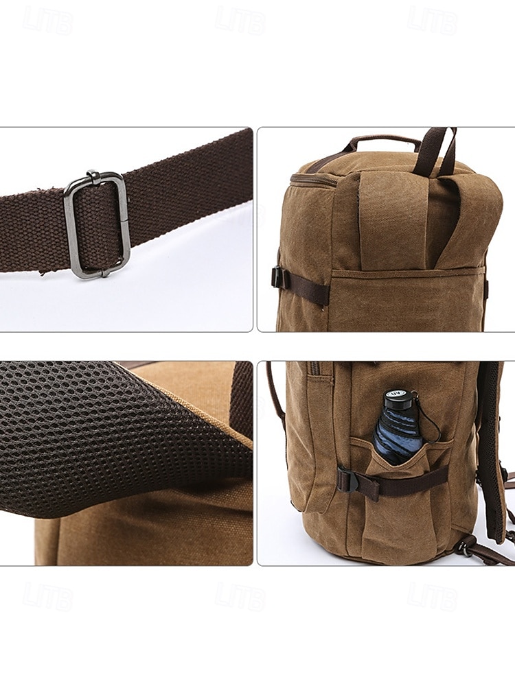 Borsa da viaggio convertibile in tela vintage da uomo, con tracolla, grande capacità, multifunzione, per il ritorno a scuola, gite del fine settimana, palestra e uso all'aperto del 2026 a $59.99 –P13