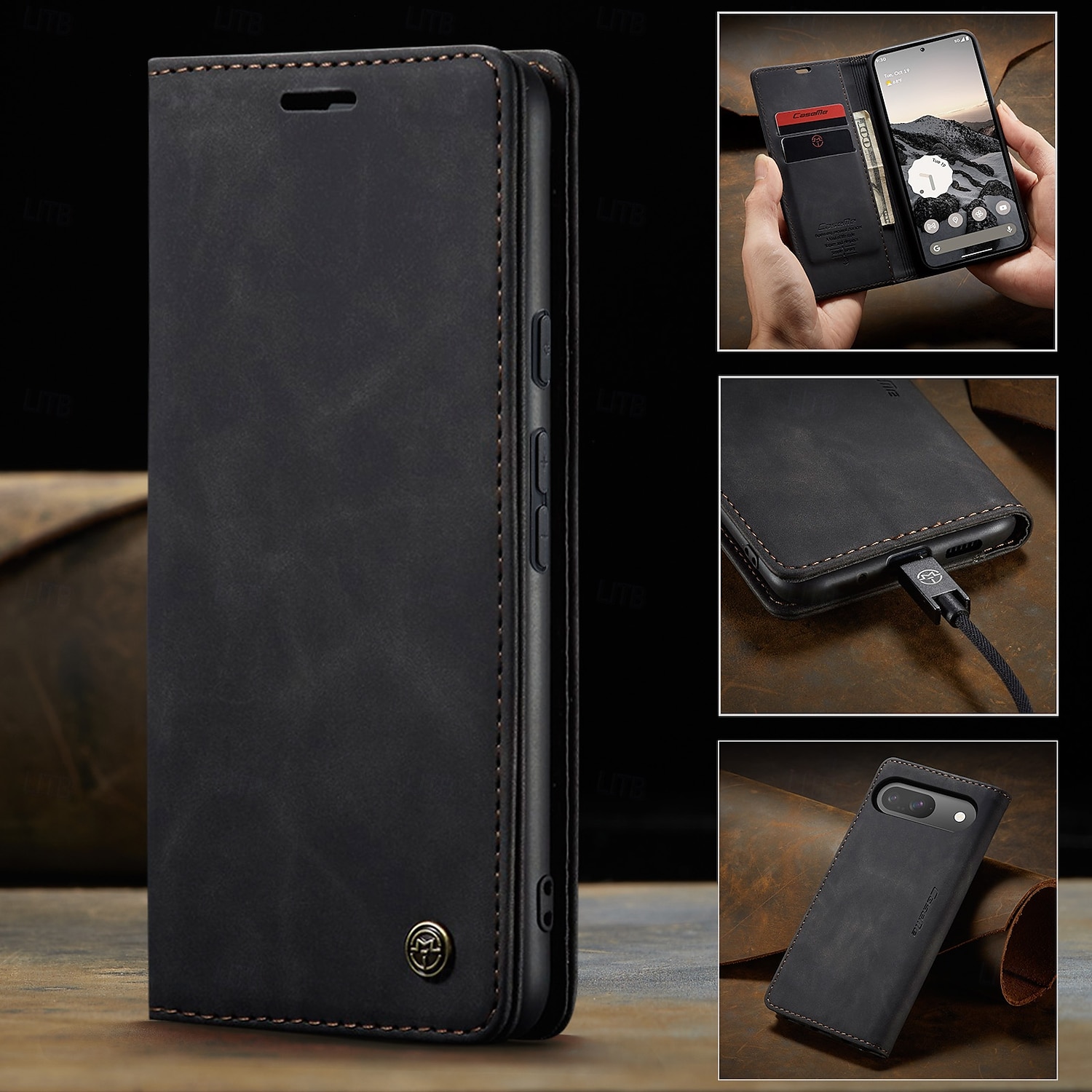 2025年 電話 ケース 用途 グーグル ピクセル9プロ ピクセル9プロXL Pixel 8 ピクセル9 Pixel 7 Pixel 6 ウォレットカードケース フリップカバー キックスタンド 耐衝撃 TPU PUレザー  コレクション – $12.99 –P2
