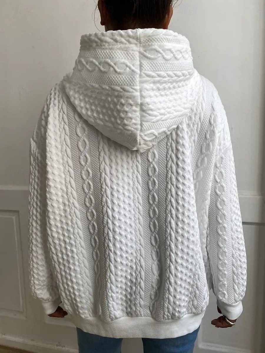 Femmes Sweat à capuche Uni Occasionnel manche longue À capuche Hauts Réguliers Rue Tenue Quotidienne Noir Blanche Rose Claire Rouge Bleu Automne Hiver de 2025 ? $27.99 –P9