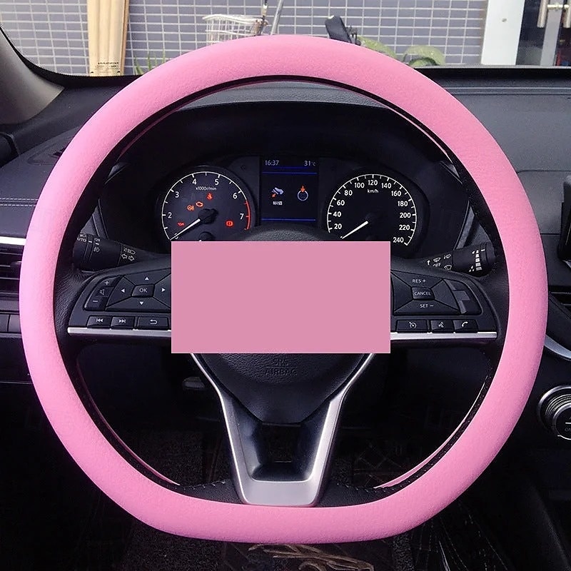 Funda de silicona para volante de coche, moderna, antideslizante, suave, ajustada, universal, para todas las estaciones, cómoda, resistente al desgaste, funda flexible para el mango. 2025 - $9.99 –P11