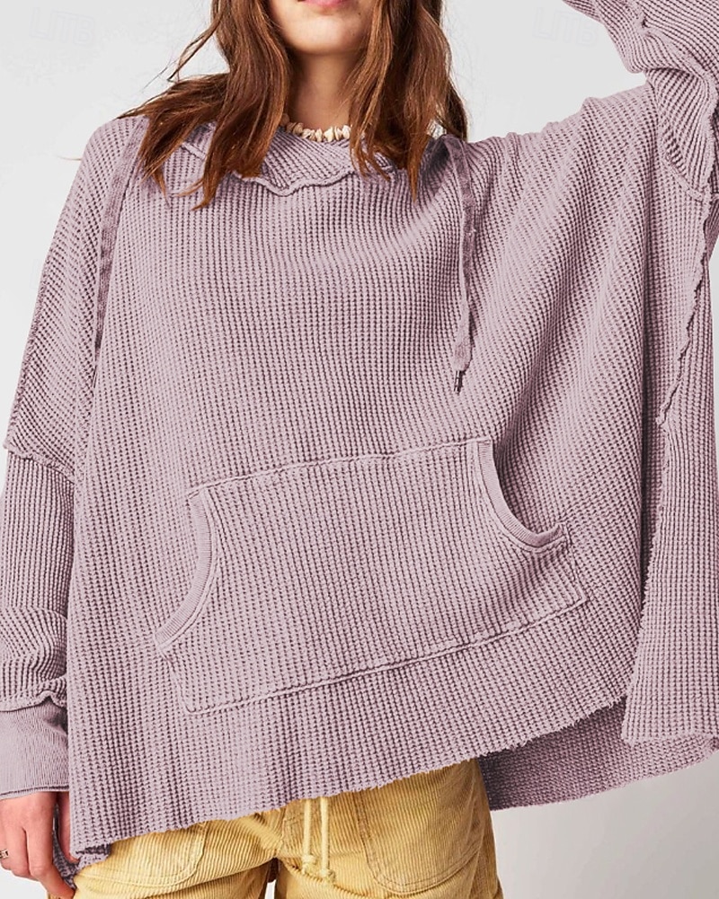Per donna Felpa con cappuccio Semplice Moderno Casual Manica Lunga Con Cappuccio Top Regolari Ferie Uscire Tasca Nero Blu Viola Marrone Beige Autunno del 2025 a $26.99 –P5