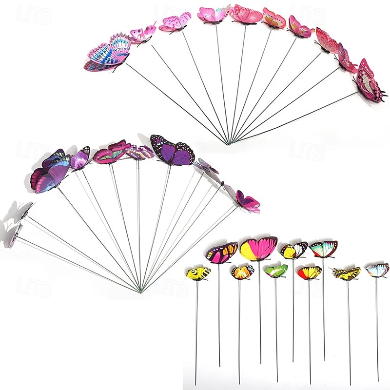 10 шт. большой бабочка садовый двор кашпо красочные водонепроницаемые 3d бабочка колышки decoracion наружный декор для вечеринки сад украшения 2026 - $9.99 –P7