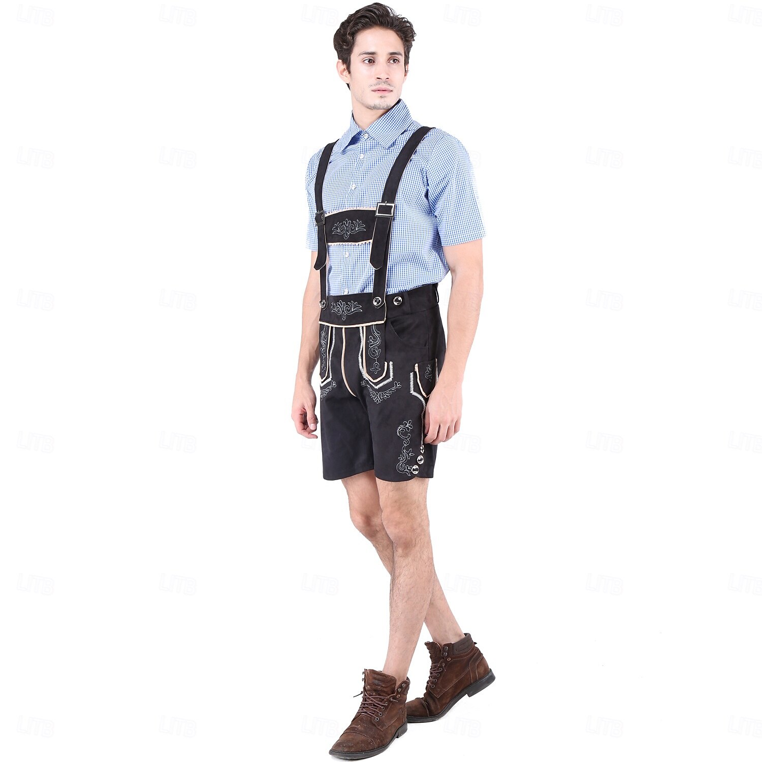 Oktoberfest Lederhosen Koszula alpejski kapelusz bawarski Niemiecki Łąki Męskie Karnawał Impreza Festiwal Piwa Tkanina w stylu tradycyjnym Bluzka Szorty Stroje 2026 - $60.99 –P12