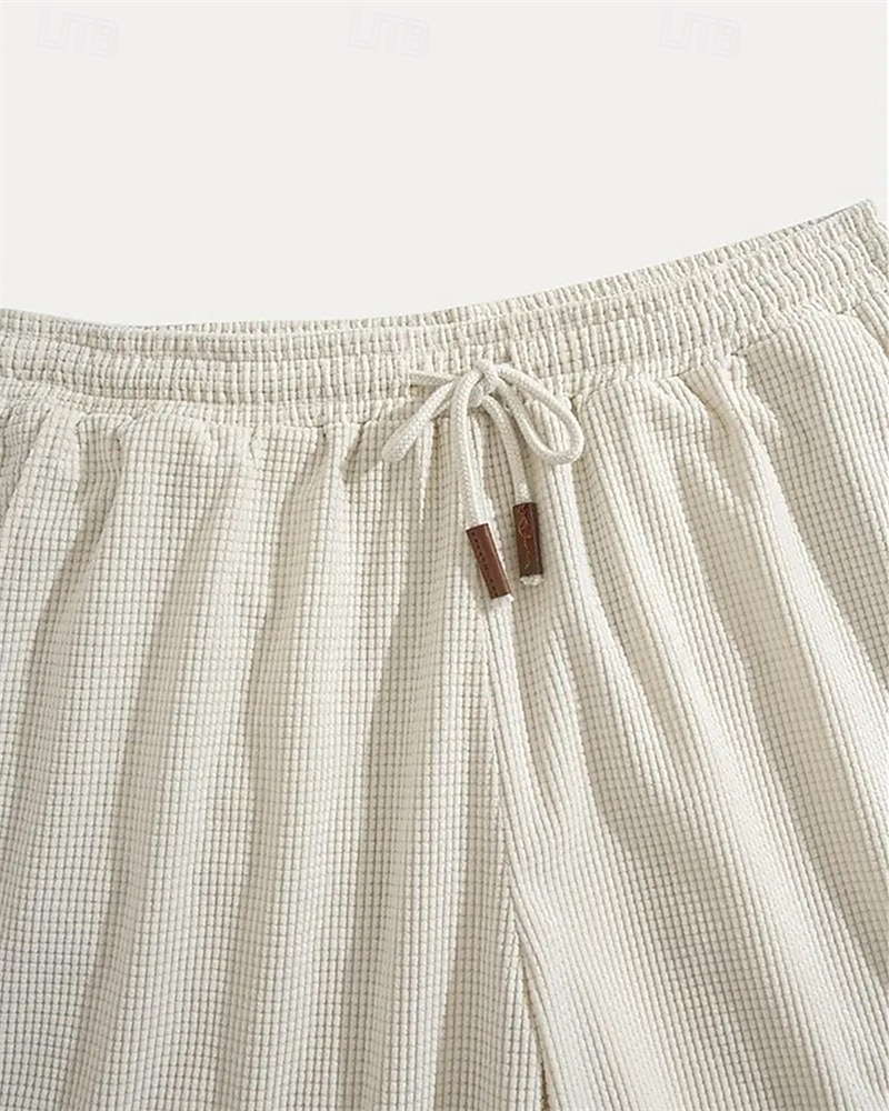 Męskie Szorty waflowe Szorty Letnie szorty Szorty na co dzień Kieszeń Elastyczny pas Ściągana na sznurek Równina Komfort Oddychający Do kolan Na zewnątrz Urlop Sportowy Codzienny Czarny Biały Średnio 2026 - $17.99 –P5