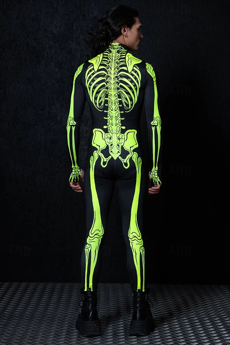 koponya csontváz test halloween csoportos páros jelmezek teljes testes macskaruha ijesztő jelmez férfi női fiú gyermek felnőttek előadás buli klub halloween karnevál halottak napja könnyű 2025 - $29.99 –P6