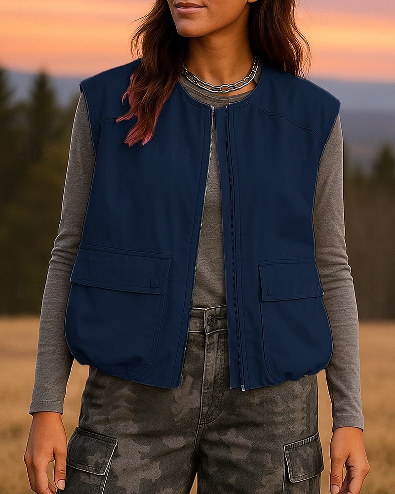 Mulheres Colete de Trilha Colete de carga Primavera Outono Ao ar livre Leve Respirável Colete Caça Pesca Alpinismo Preto Rosa claro Verde Tropa Azul Marinho Cáqui de 2026 por $34.99 –P7