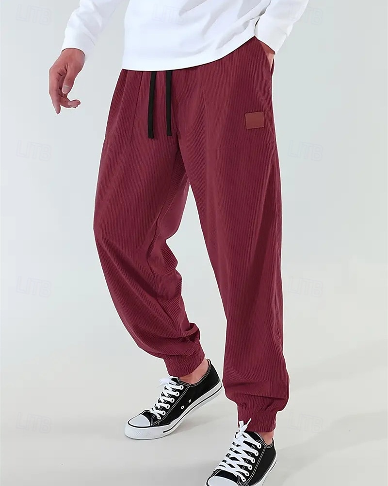 Per uomo Pantaloni da tuta Joggers Pantaloni in velluto a coste Tasca Elastico in vita Coulisse Semplice Comodità Sport all'Aperto Quotidiano Moda Casual Marrone Scuro Nero Micro-elastico del 2025 a $17.99 –P9