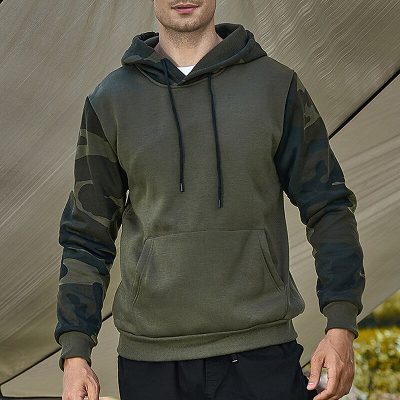 Herre Hattetrøje Svart Militærgrønn Kakifarget Med hette Kamuflasje Lomme Sport & Utendørs Daglig Ferie Polyester Gatemote Grunnleggende Fritid Vår Høst Klær Gensere Gensere 2026 - $27.99 –P13