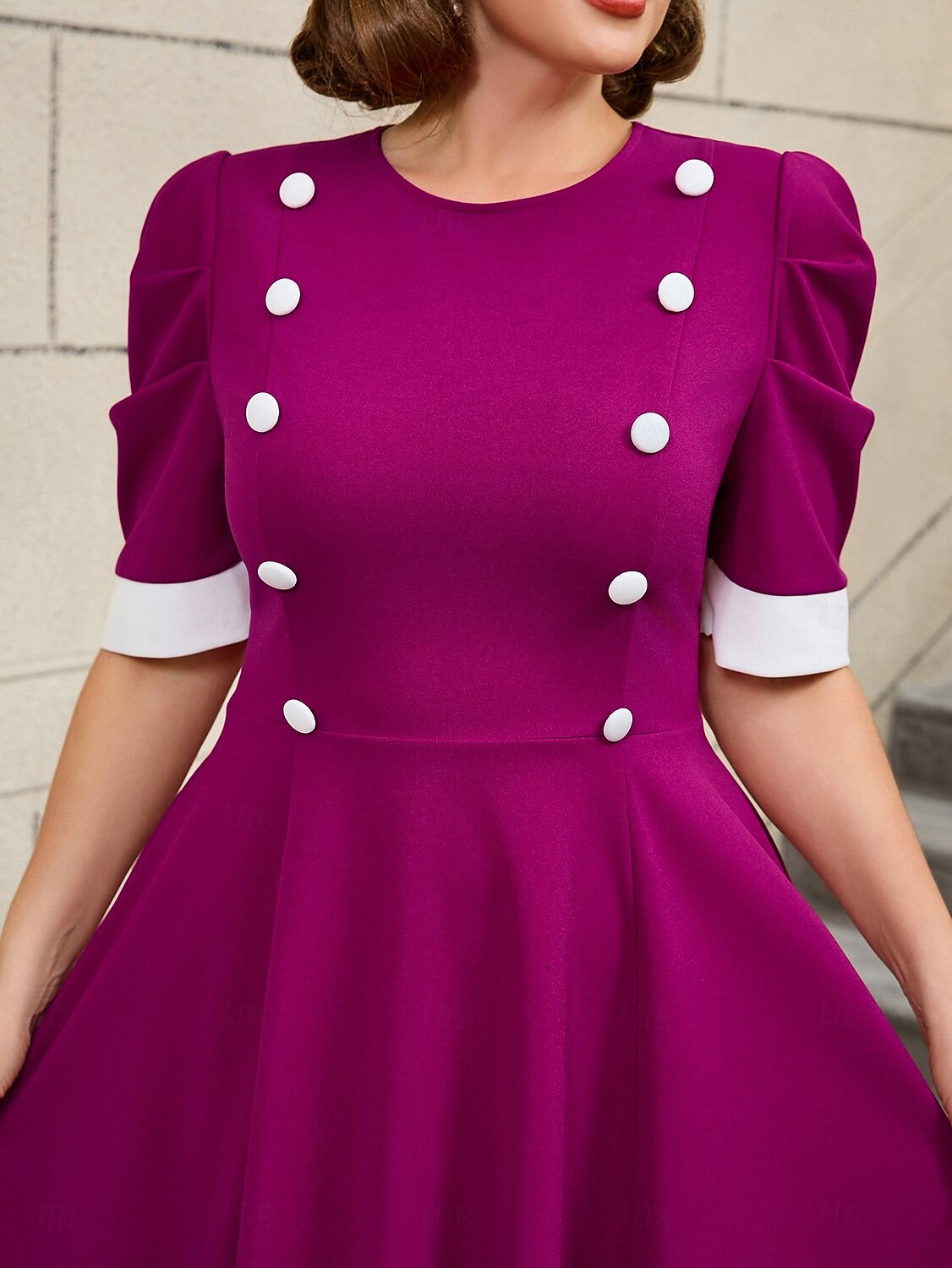 1950s Retro Vintage Midi Swing Dress Flare Dress Plus Size Solid Color Fit & Flare Swing Fancy Dress Women's Vacation Homecoming Party & Evening Adults' Dress Spring & Summer 2026 - $47.99 –P7