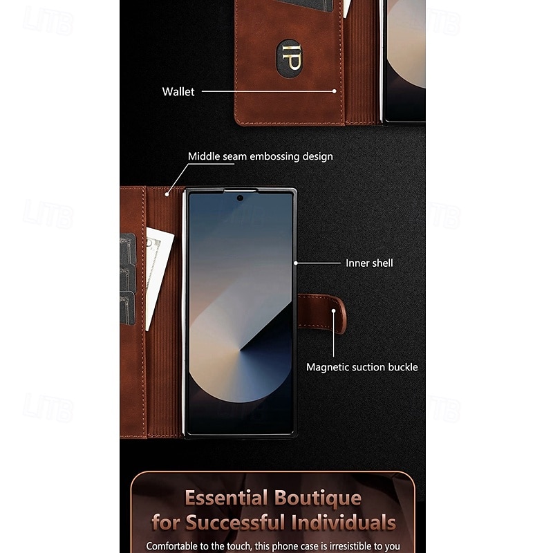 телефон Кейс для Назначение SSamsung Galaxy Z-образный сгиб 7 Z-сгиб 6 Z Fold 5 Z Fold 4 Кошелек для карт Откидная подножка Разъем для карты Защита от удара Ретро ТПУ Кожа PU 2025 - $13.99 –P7