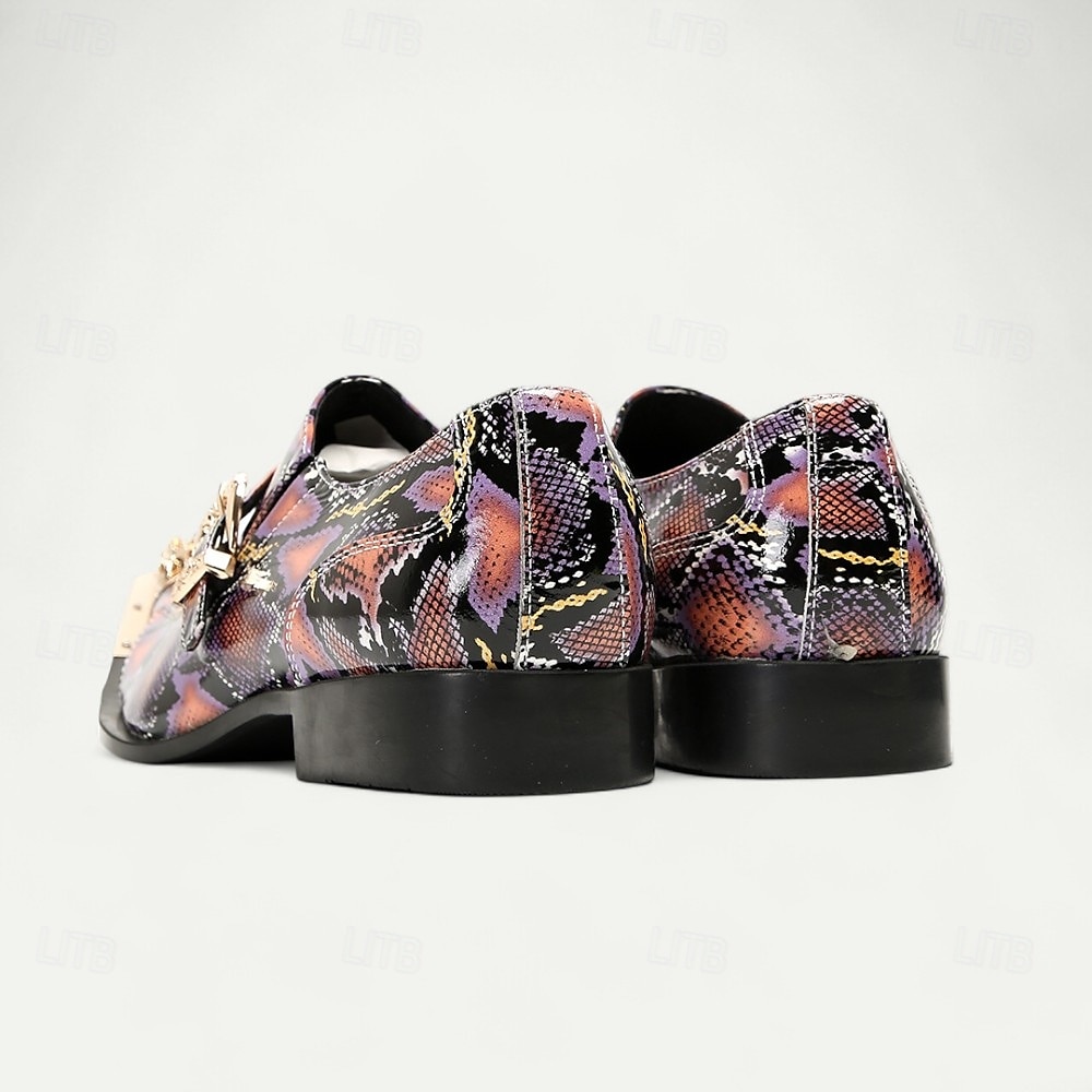 Men's Punk-Inspired Pink Python Print Monk Strap Shoes – Statement Dress Footwear for Stylish Men at Clubs and Special Occasions 2025 - $109.99 –P5