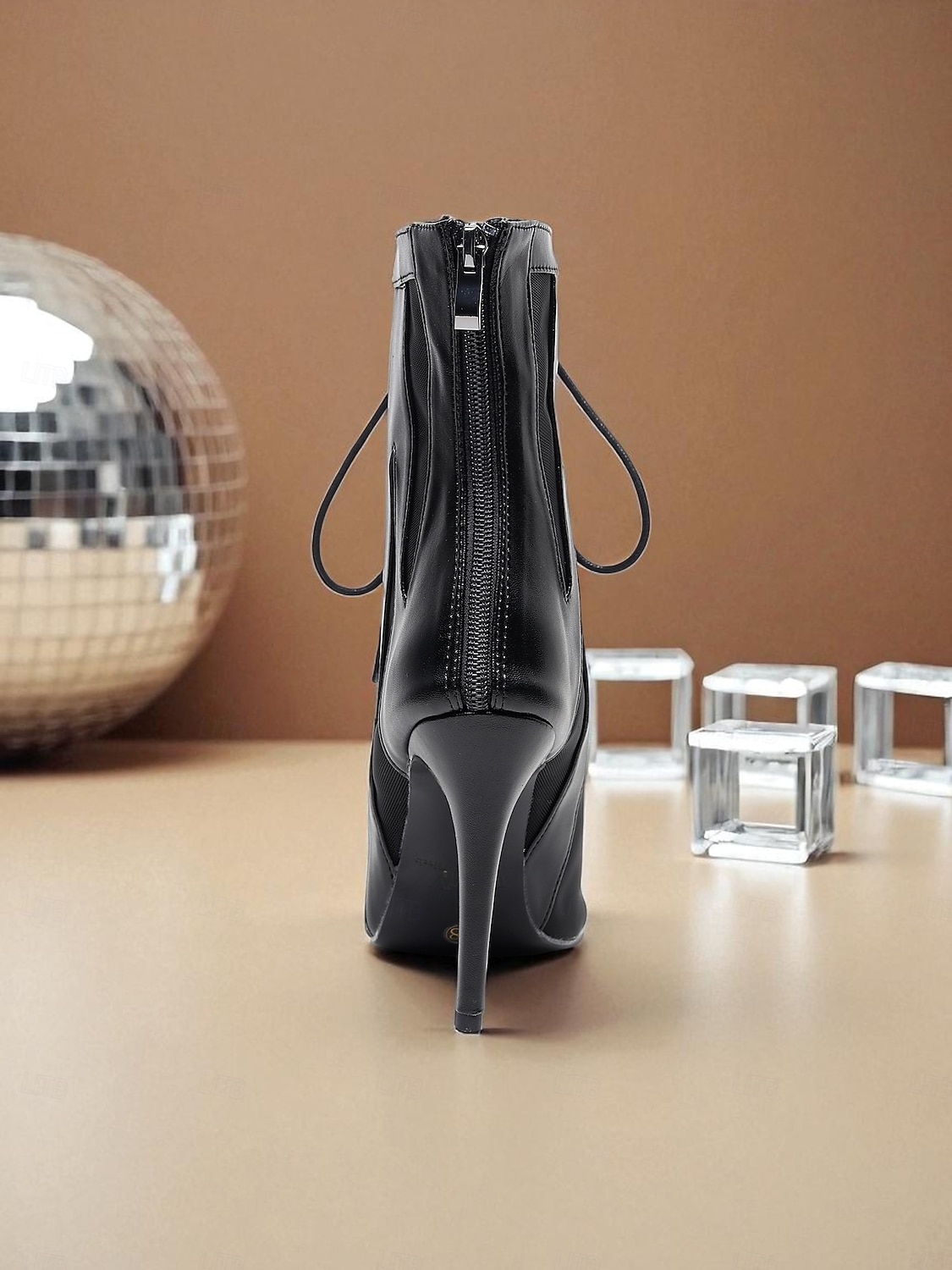 Botas de dança de salto alto com cadarço branco e prata para mulheres - sapatos profissionais de dança de jazz latino com biqueira aberta para palco e festa de 2025 por $59.99 –P4
