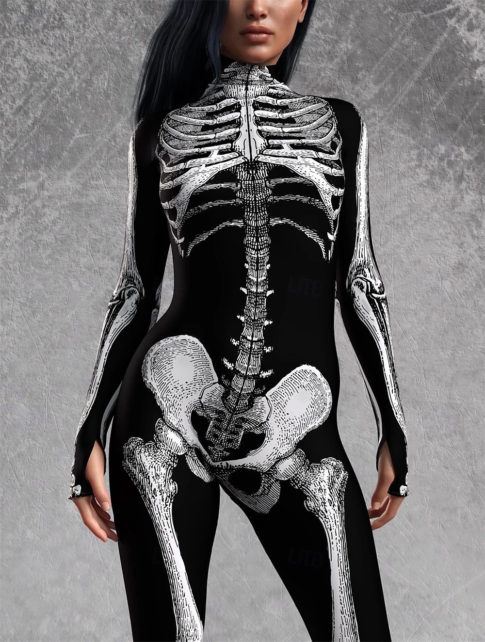 Totenkopf Halloween Bodysuit Ganzkörper-Catsuit Gruseliges Kostüm Kinder Erwachsene Herren Damen Jungen Halloween Karneval Tag der Toten Leistung Party Club Einfache Halloween-Kostüme Verkleiden 2025 - $29.99 –P4