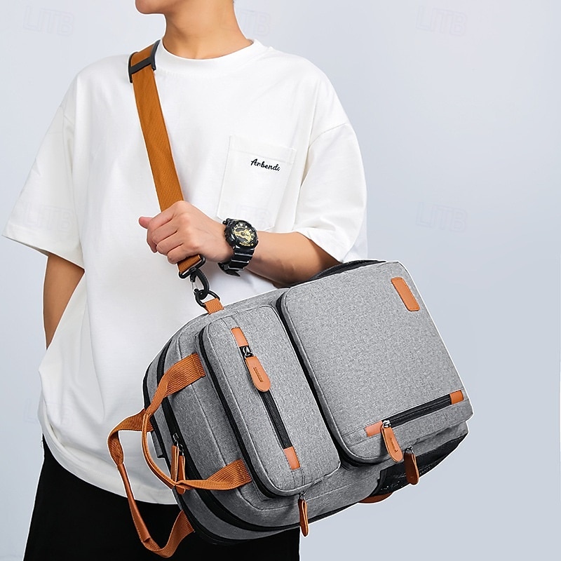 Sac à dos bleu pour ordinateur portable avec port USB – Sac de voyage et d'école à compartiments multiples avec accents en cuir et poche pour bouteille d'eau de 2025 ? GBP £24 –P3