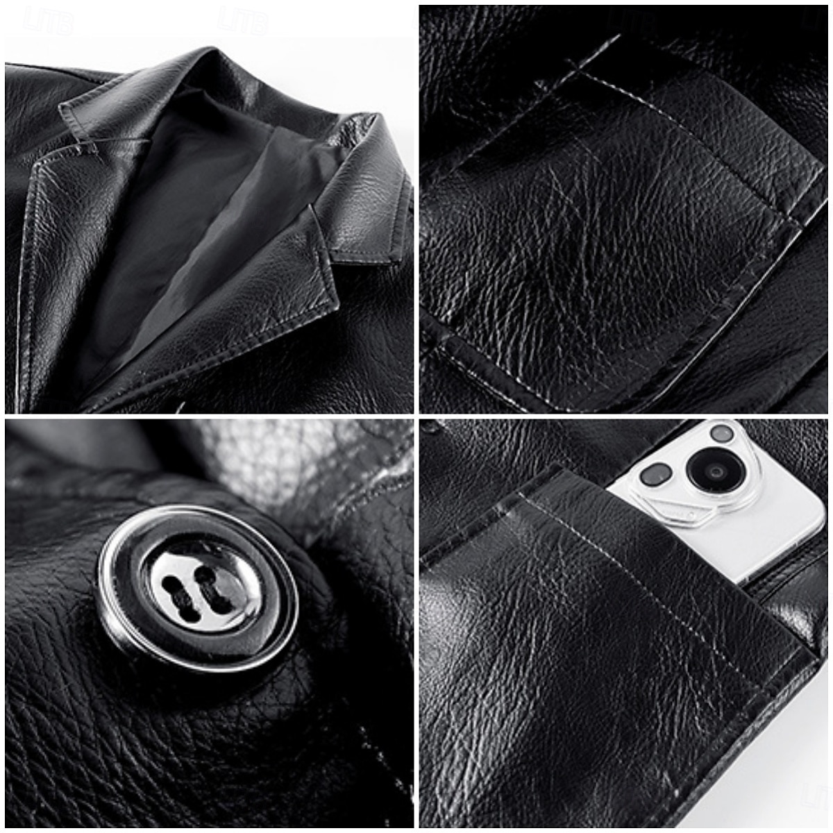 Men's Faux Leather Jacket Blazer Jacket Formal Office Casual Daily Pocket Punk Fashion Spring & Summer PU Leather Synthetic Leather Solid Color Pocket Comfy Single Breasted Blazer Black Coffee 2026 - $56.99 –P5