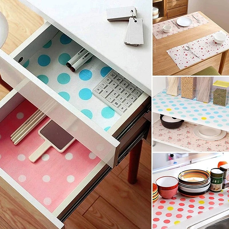 PVC Cabinet Waterproof Buffer Paper Moisture Proof Drawer Liner Shelf Wardrobe Kitchen Shoe Cabinet Mat Non Slip Protective Pad for Home Storage Organization and Decoration 2025 - $6.99 –P6