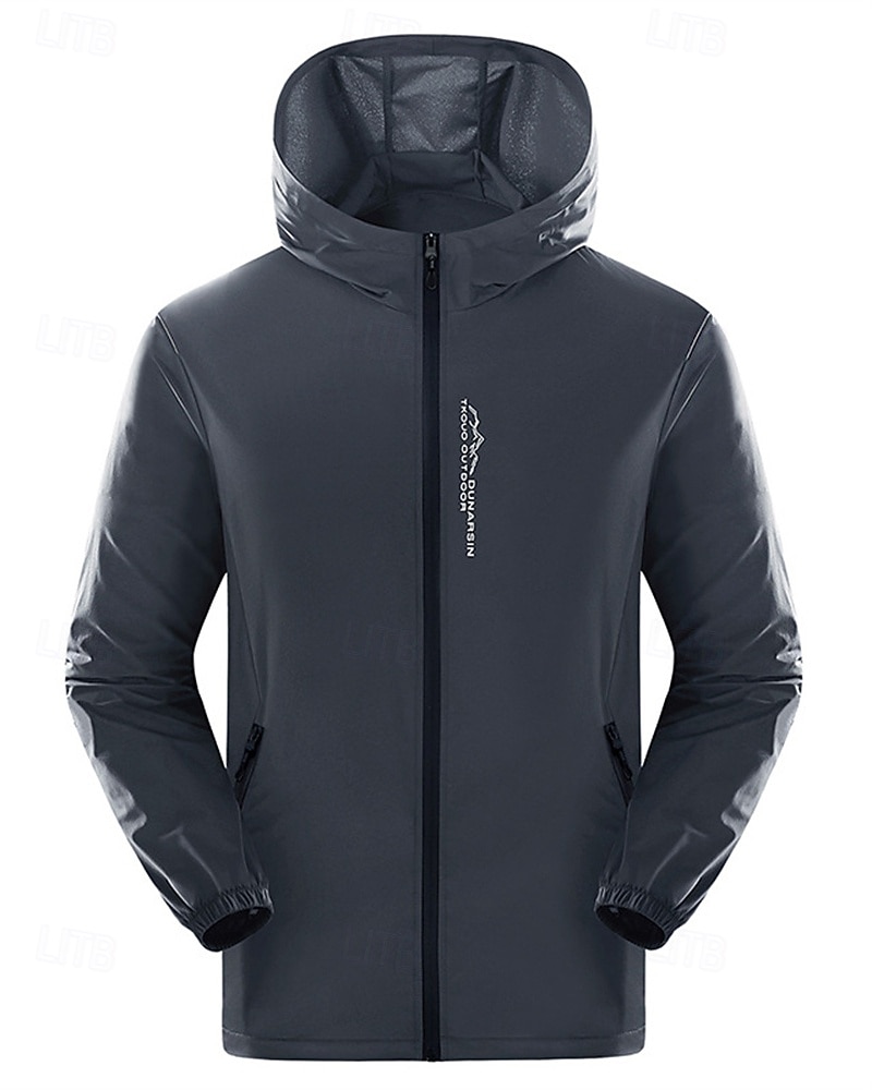 Men's Solid Colored Running Jacket Outdoor Jacket Spring Fall Pockets Full Zip Long Sleeve Athletic Waterproof Sun Protection Windproof Lightweight Moisture Wicking Fishing Hiking Running Blue Dark 2026 - $17.49 –P6