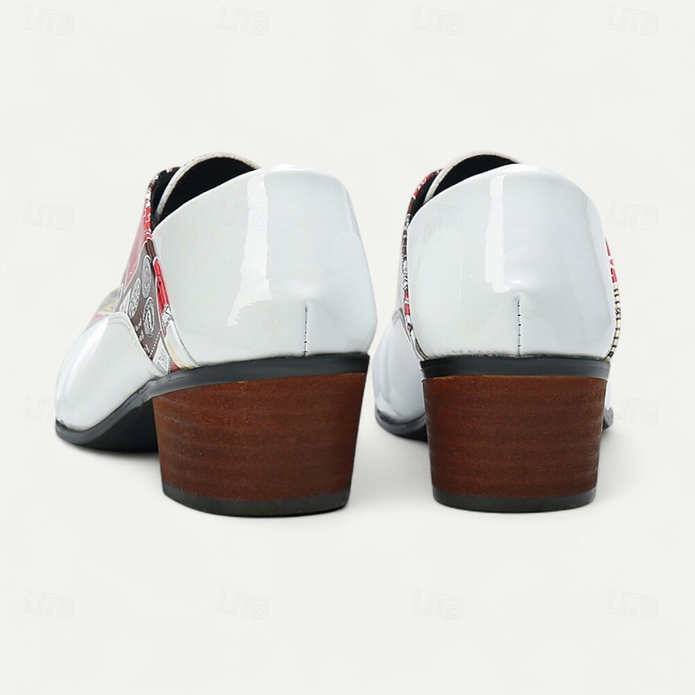 weiße Slipper für Herren mit Zeitungsdruck-Design und hohem Fashion-Appeal, ideal für lässige Tage, Streetstyle und kreative Events 2025 - $109.99 –P5