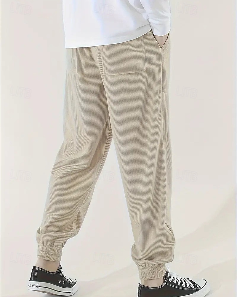 Per uomo Pantaloni da tuta Joggers Pantaloni in velluto a coste Tasca Elastico in vita Coulisse Semplice Comodità Sport all'Aperto Quotidiano Moda Casual Marrone Scuro Nero Micro-elastico del 2025 a $17.99 –P18