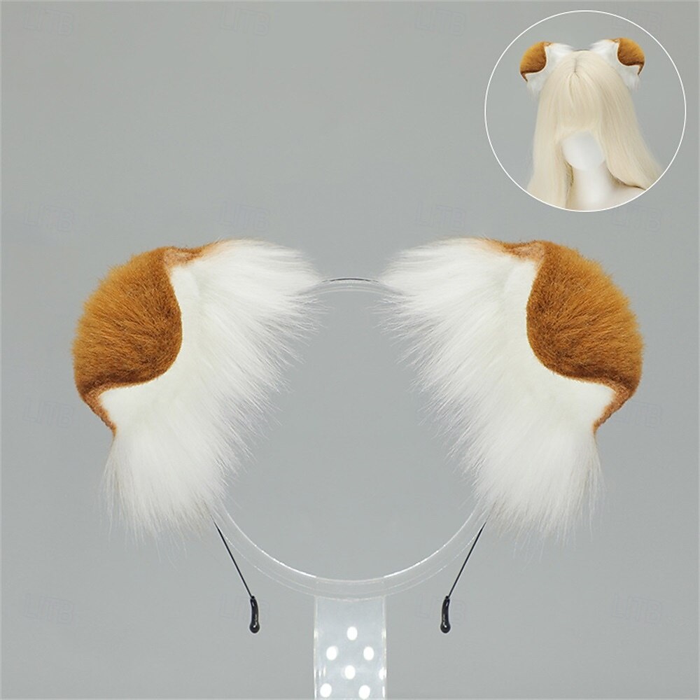 Serre-tête oreilles de shiba inu avec queue – accessoires de cosplay oreilles et queue de chien faits à la main, oreilles de chien-loup pour Halloween, fête et jeu de rôle de 2025 ? $27.99 –P8