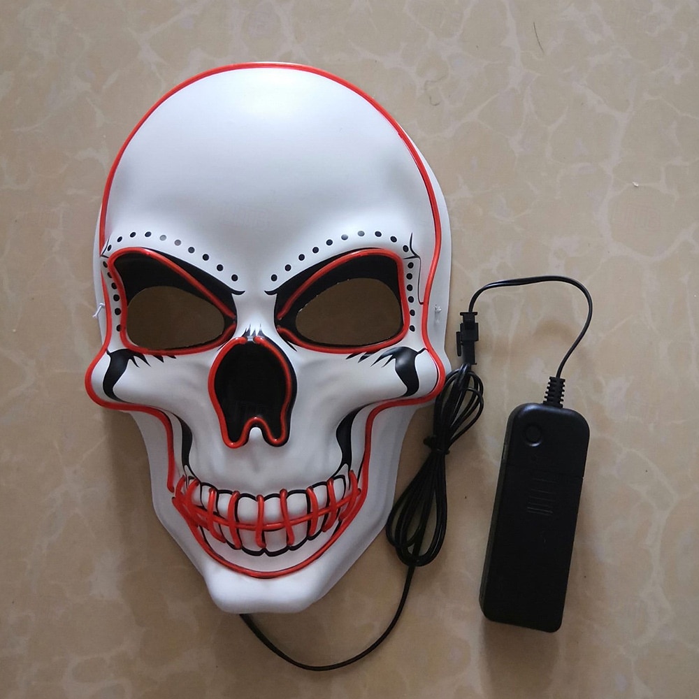 Schelet Craniu Halloween Mască Mască LED Infricosator Strălucitor în Întuneric Aprinde LED-ul Adulți Bărbați Pentru femei Unisex Halloween Carnaval Performanță Petrecere Costume de Halloween ușoare 2025 - $8.49 –P13
