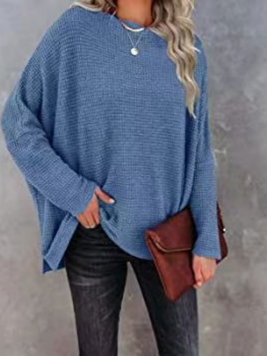 Femmes Chemise Couleur Unie Élégant Occasionnel manche longue Col ras du cou Hauts Réguliers Quotidien Argent Noir Blanche Vin Bleu Été Printemps Automne de 2025 ? $25.99 –P2