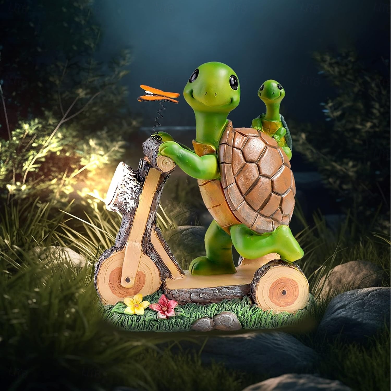 1 stk utendørs solcelledrevet skilpadde mor og barn sykkeldekorasjonslys gårdsplass hagesti plen terrasse ornamentlys landskap observasjonslys 2026 - $27.99 –P7