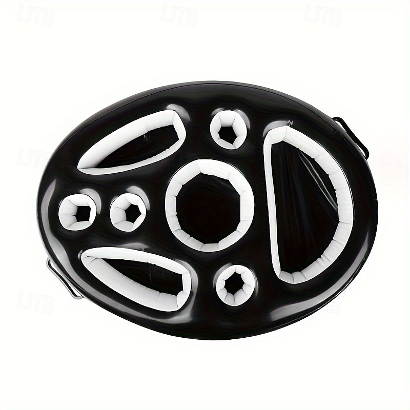 Inflatable PVC Floating Bar for Pool Parties - Multi-Hole Cup Holder & Snack Tray Durable Black Drink Station for Outdoor Swimming Events Inflatable Pool Float Summer Party Essentials 2025 - $33.99 –P5