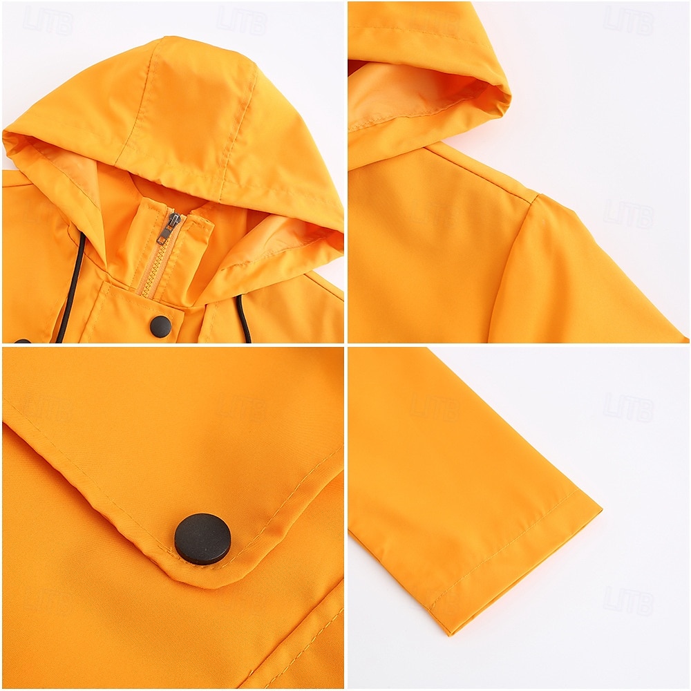 Femmes Manteau Confortable Avec Poches Fermeture intégrale Mode street style Uni Extérieur Décontracté Quotidien Long À capuche Coupe régulière manche longue Vêtements d'extérieur Noir Jaune Rose de 2025 ? $38.99 –P8