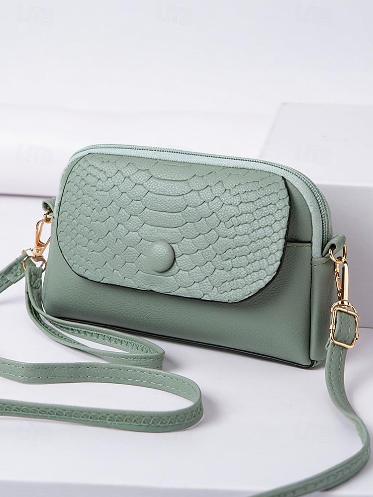borsa a tracolla da polso in similpelle da donna con patta in stampa coccodrillo – elegante piccola borsa a tracolla per l'uso quotidiano, i viaggi e il lavoro del 2025 a $14.99 –P14