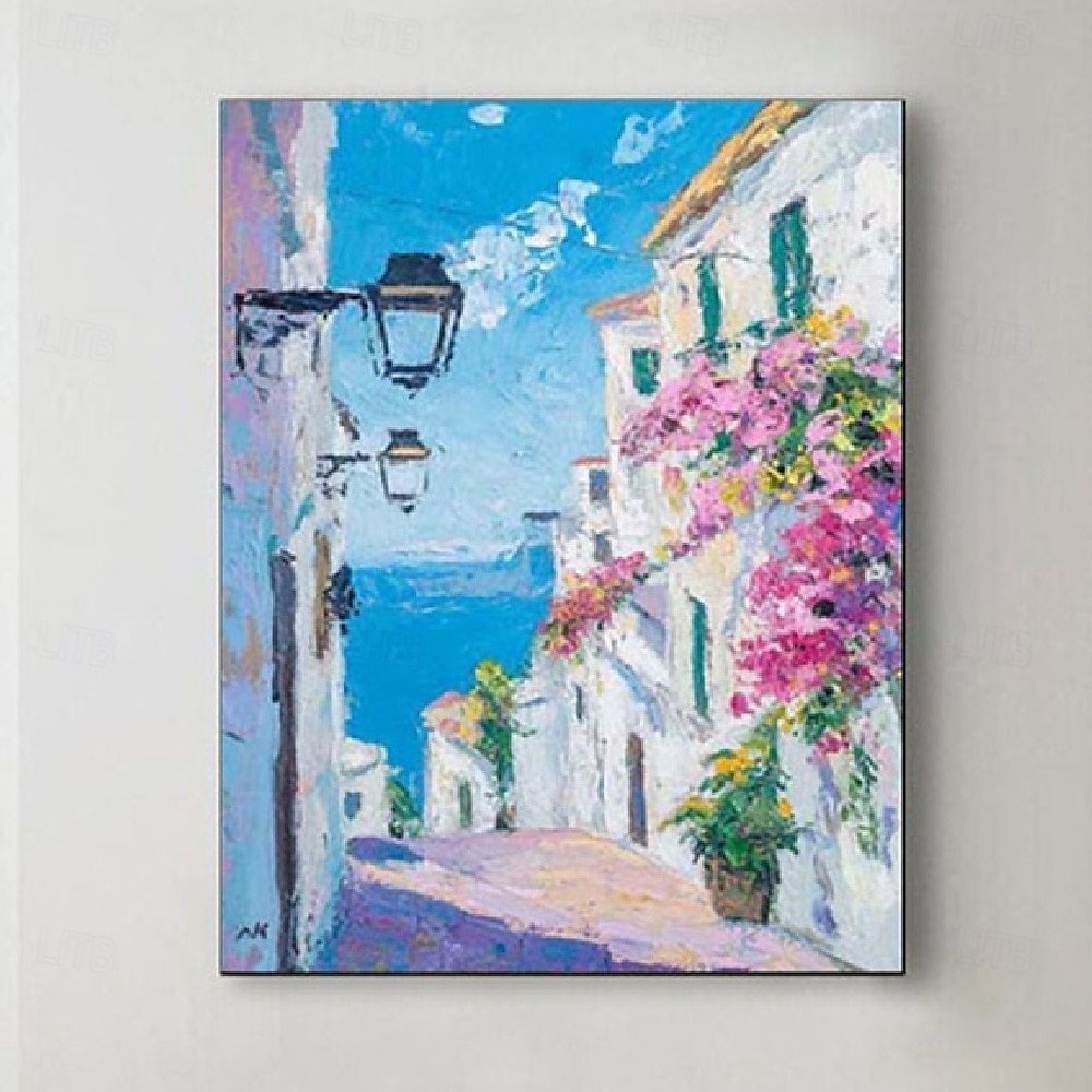Handmade abstract street art oil painting France Paris City Landscape oil painting Oil painting of Street View of Paris City People walking in the bustling streets of Paris frame painting 2025 - $255.79 –P4