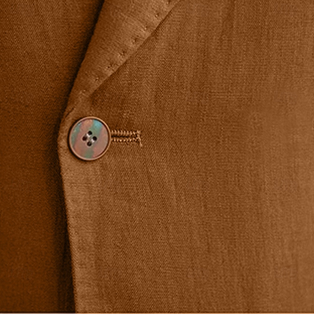 Hommes Blazer 100% lin Veste blazer Blazer en lin Formel Mariage Noël Élégant ancien Été Printemps 100% Lin Couleur Unie Avec Poches Boutonnage simple deux boutons veste Noir Blanche Orange Vert de 2025 ? $151.99 –P12