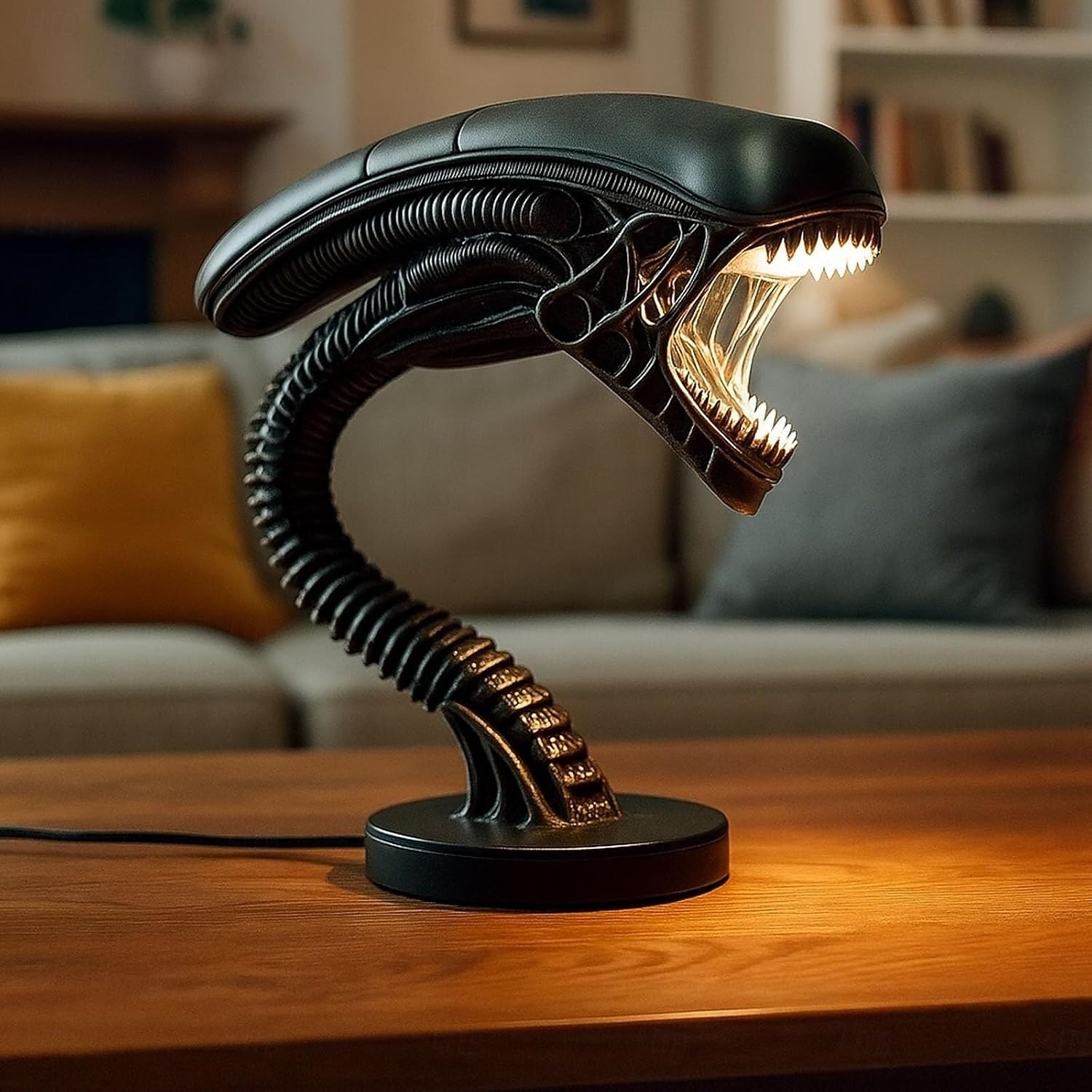 Ночной светильник в виде космического монстра, 3D-лампочка для кино из смолы, светодиодная настольная лампа в стиле научной фантастики, домашний декор, сделанная вручную из смолы, лампа в виде 2025 - $36.99 –P8