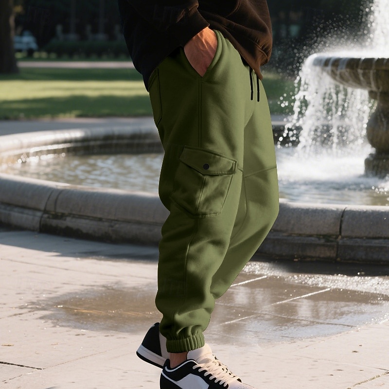 Per uomo Pantaloni sportivi Pantaloni da tuta Joggers Pantaloni da Tuta Cargo Tasca Elastico in vita Coulisse Semplice Comodità Sport all'Aperto Quotidiano Moda Casual Verde militare Nero del 2026 a $22.99 –P17