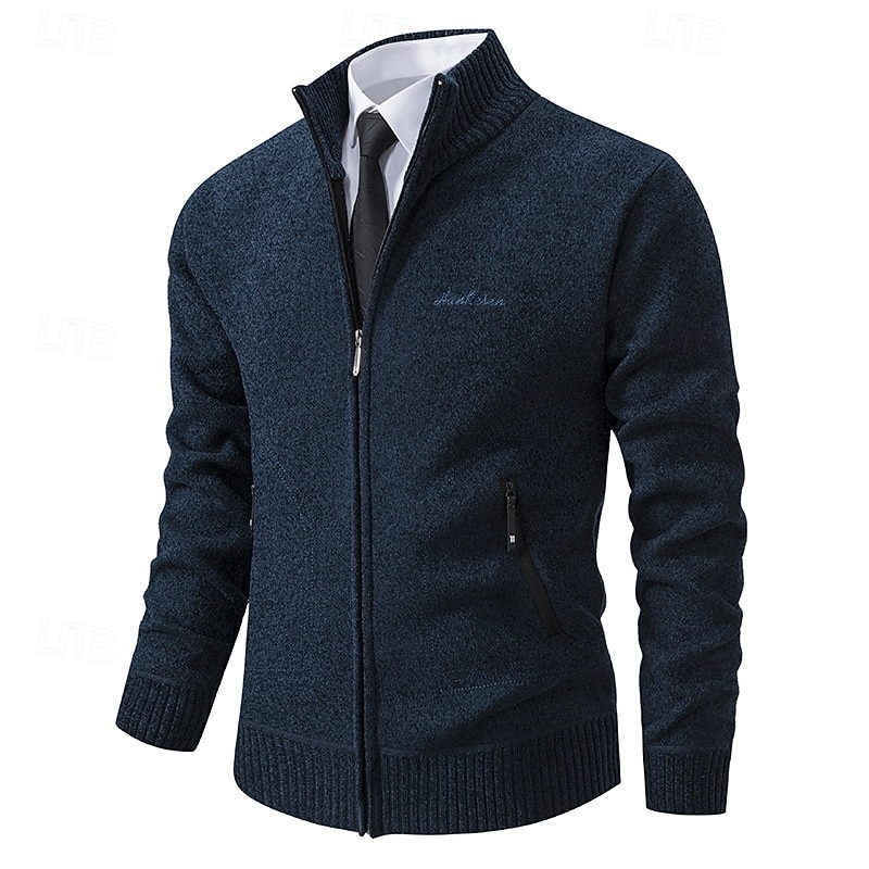 Per uomo Felpa Maglione elegante Cardigan Maglione con Zip Maglione a maglia A Coste Maglia Top Regolari Lavorato a maglia A coste Semplice Colletto Mao Moda Scialli Casuale Abbigliamento quotidiano del 2025 a $27.99 –P4