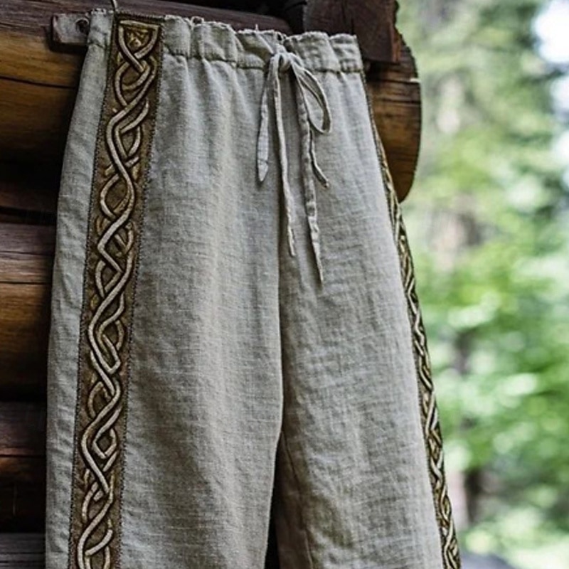 Herren Hose Freizeithose Kordelzug Tasche Elastischer Bund Druck Komfort Outdoor Täglich Vintage Lässig Grau Mikroelastisch 2026 - $27.99 –P2