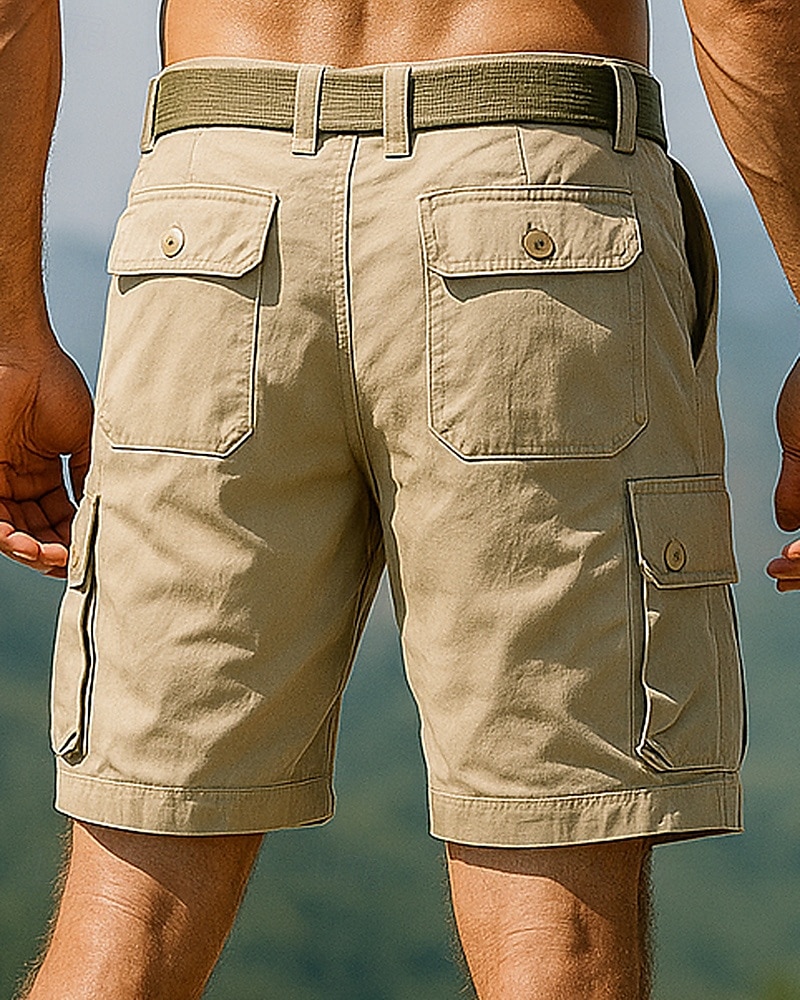 Hombre Pantalones cortos de carga Al aire libre Ajuste regular Impermeable Resistente al Viento Prendas de abajo Bolsillo Negro Verde Algodón Camping / Senderismo Corriendo S M L XL XXL 2025 - $25.99 –P2