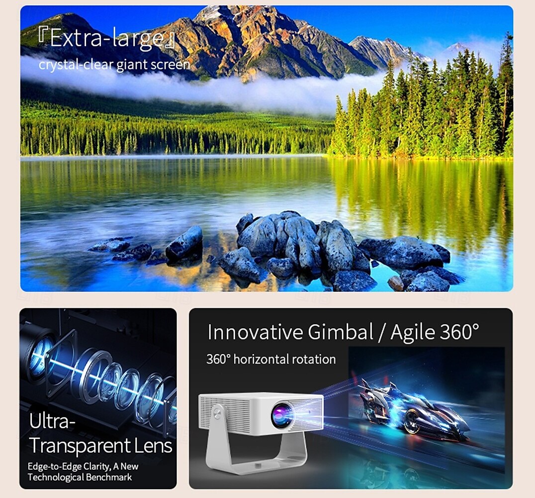 Ultra HD 4k Projector With Native 1080P 150 Lumens Home Theater Smart Android TV Daylight Beam Projectors 5G WIFI New Projecto 2025 - $63.99 –P3