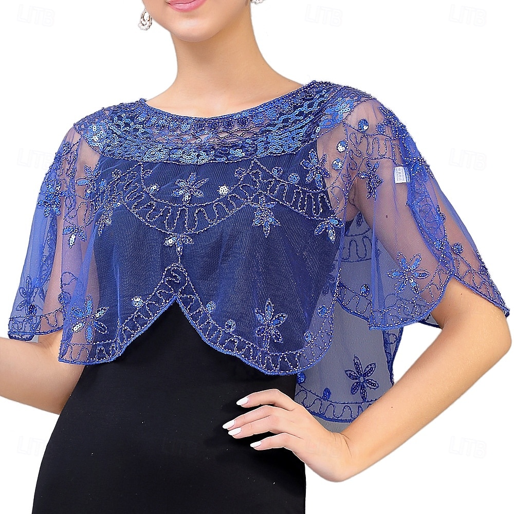 Écharpe Femme Élégant Protection solaire Manche Courte Dentelle Boléros de Mariage Avec Perlage Pour Mariage Été de 2025 ? $14.99 –P7