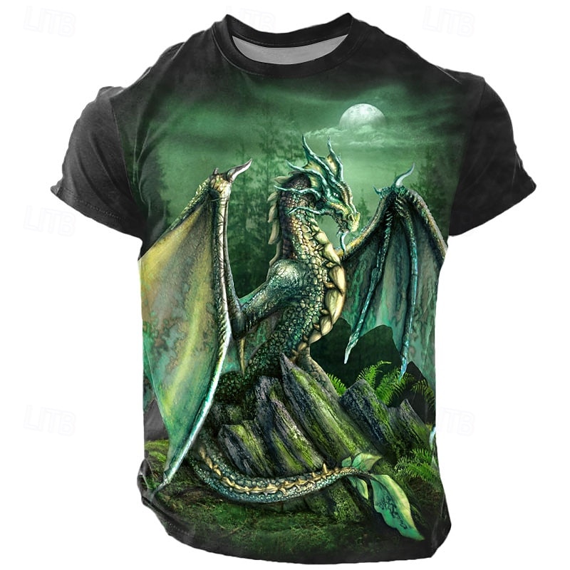 T-shirt da uomo Sarah Richter Dragon Devil T-shirt a manica corta stampa 3D maglietta a collo rotondo designer esagerato artistico street casual quotidiano blu lago nero blu estivo primaverile del 2026 a $22.99 –P4