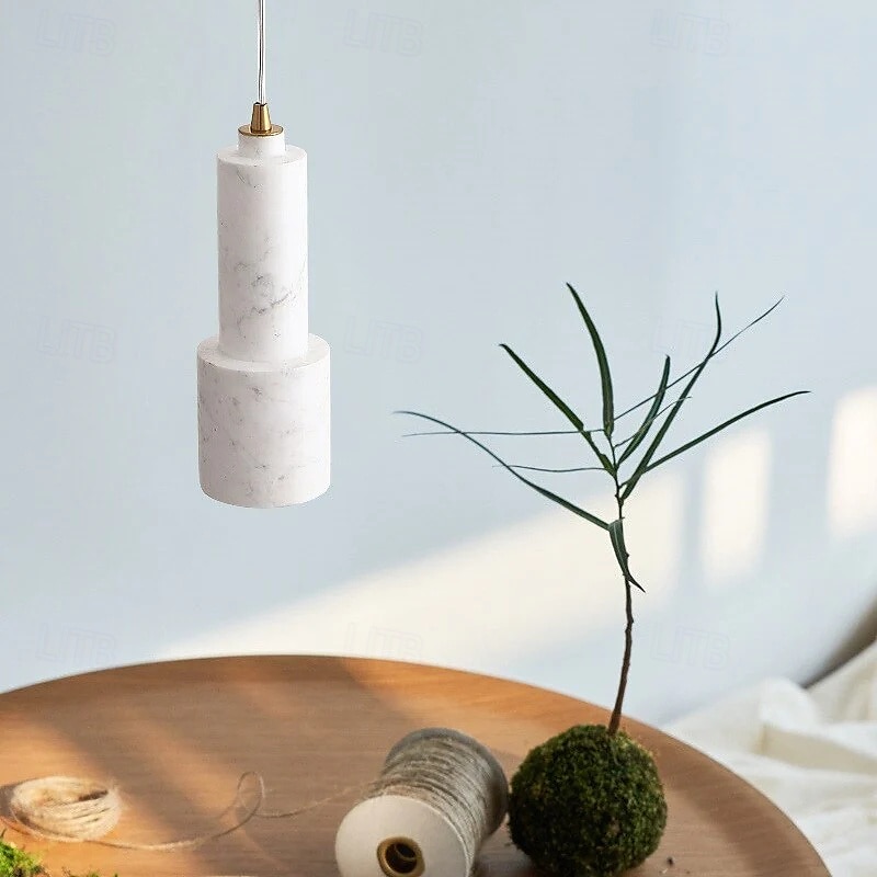Lampada a sospensione cilindrica in pietra naturale, altezza 26 cm, luce bianca calda/bianca, GU10, lavello isola cucina nero verde bianco dimmerabile, per sala da pranzo camera da letto bar del 2025 a $177.99 –P7