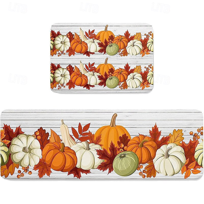 halloween &Thanksgiving sklisikker kjøkkenmatte - flekkbestandig krystallfløyelsteppe til badet &døråpning 2025 - $42.99 –P3