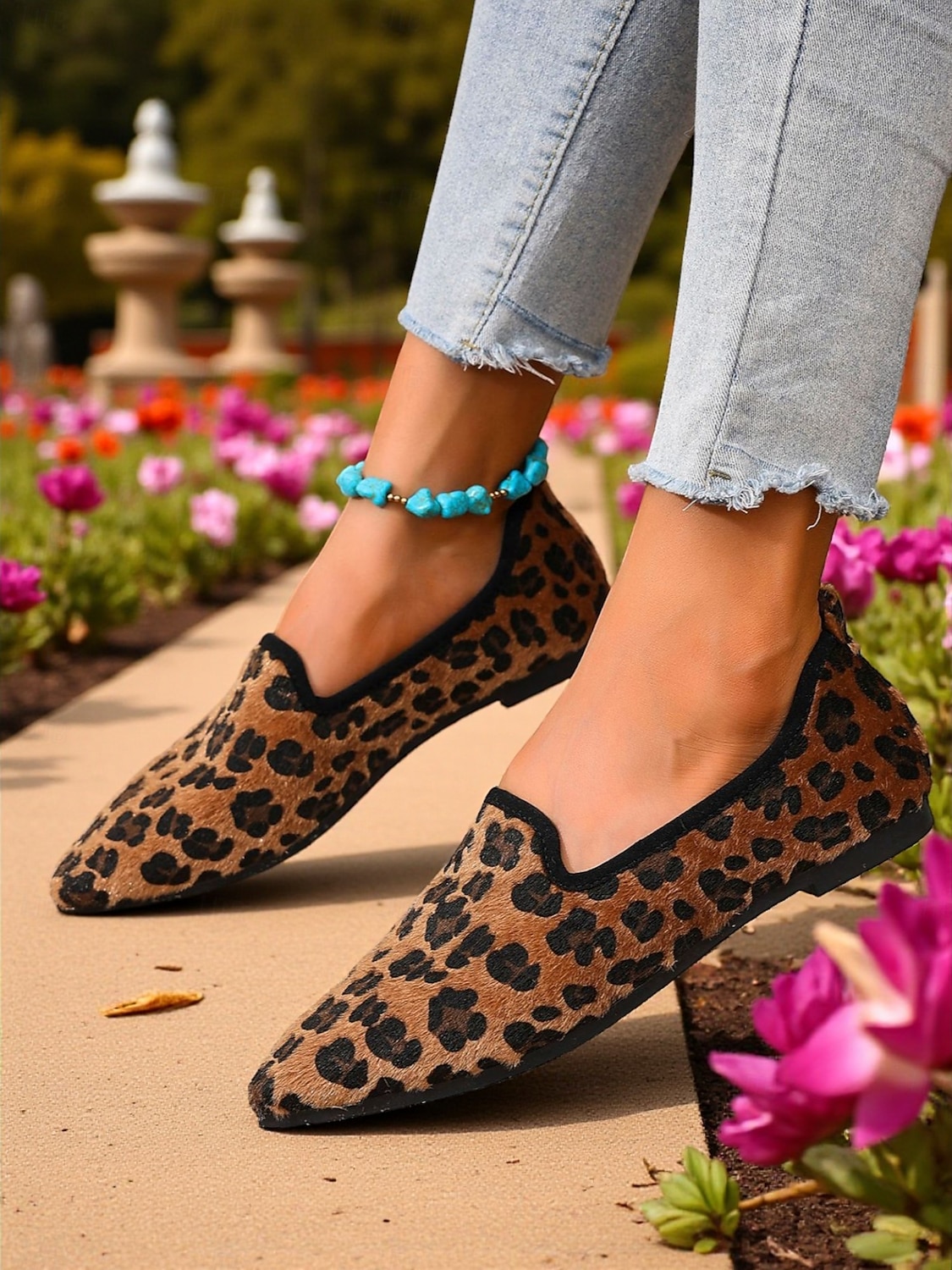 Mocassini da donna con stampa leopardata - scarpe basse casual slip-on con stampa animalier, comode scarpe da passeggio con punta affilata per l'uso quotidiano, passeggiate all'aperto e viaggi del 2025 a $24.99 –P2