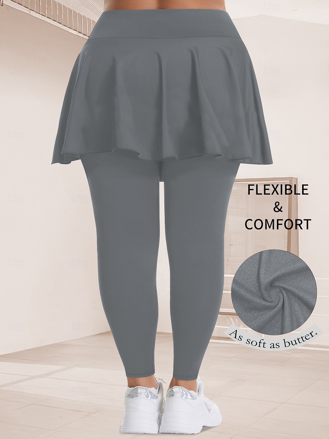 Mujer Tallas Grandes pantalones Polainas Mallas De Deporte Longitud total Cintura Media Plano Bolsillos laterales 2 en 1 Confortable Levantamiento de tope Control de barriga Yoga Casual Diario Gris 2025 - $18.99 –P16