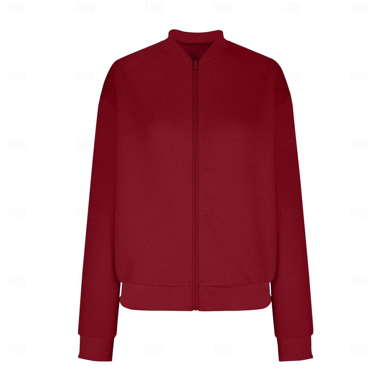 Women's Casual Jacket Sport Jacket Textured Jackets Office / Career Daily Wear Going out Fall Regular Coat Stand Collar Regular Fit Warm Vintage Style Lady Casual Jacket Long Sleeve non-printing 2025 - $26.99 –P11